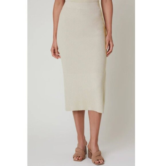 Alp-n-Rock Ida Midi Skirt Pink Slit Pull On Knit Luxury Designer Large - Picture 4 of 12